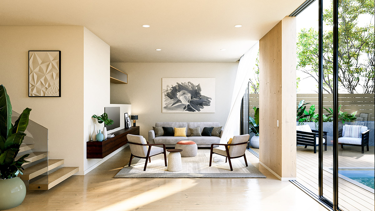 This image was developed for a design firm to sell their home designs faster.