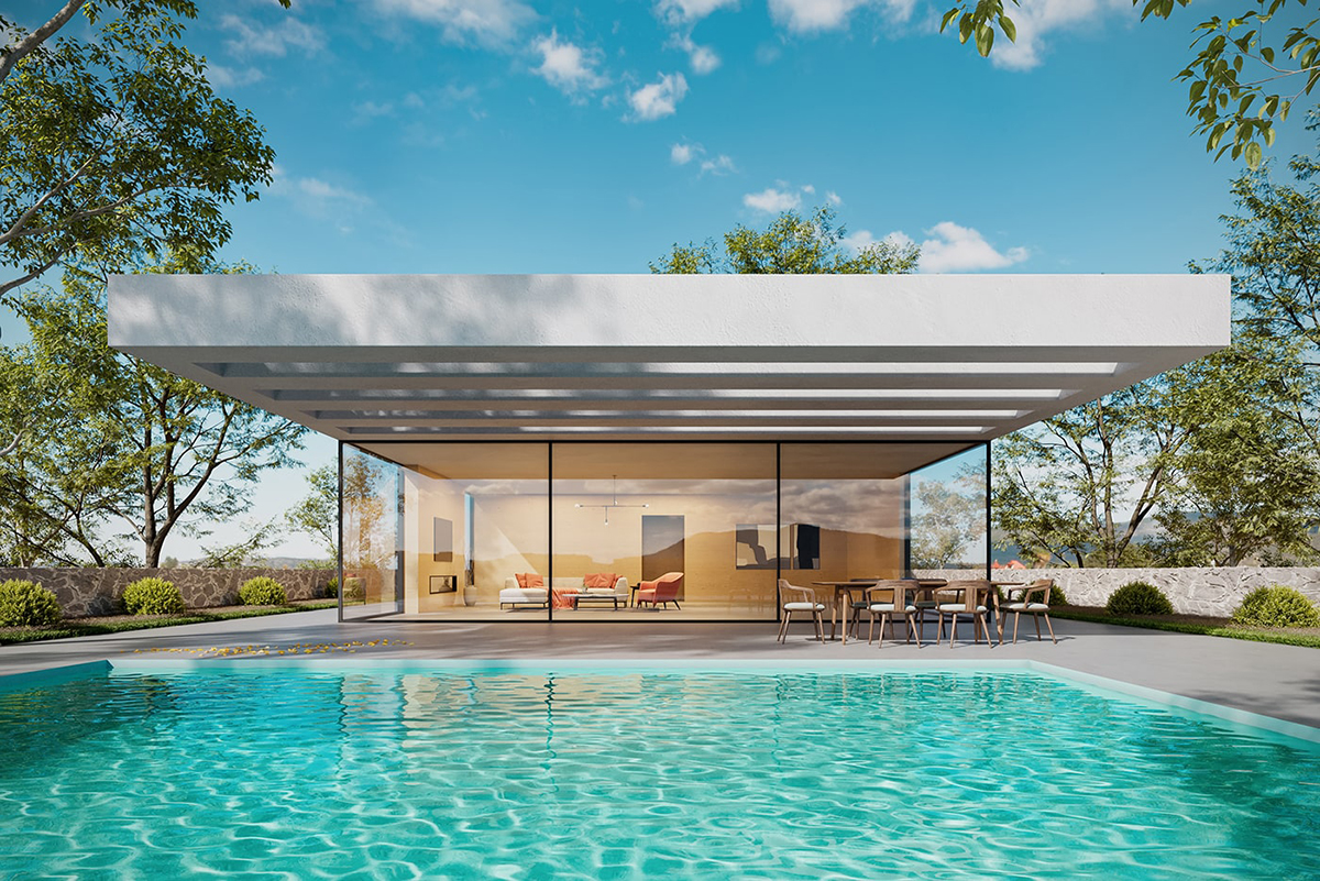 Architectural visualization of a modern interior space helping a real estate firm to sell better.